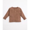 Bruine rib t-shirt - coffee